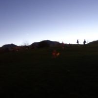 Lantern walk at dusk